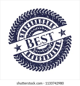 Blue Best grunge stamp