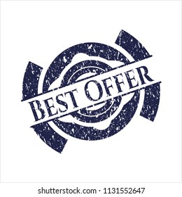 Blue Best Offer distressed rubber seal