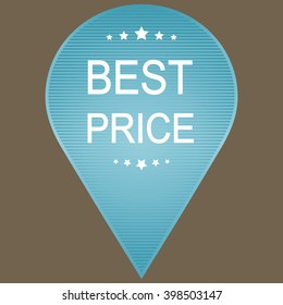 Blue best price badge on grey background