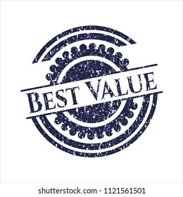 Blue Best Value distressed rubber seal with grunge texture