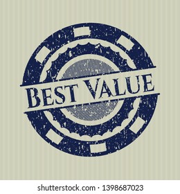 Blue Best Value grunge style stamp