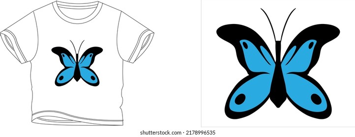 el color de fondo del diseño de la camiseta azul betterfly es blanco y el color de la camiseta es un color blanco hermoso y un diseño hermoso