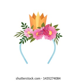 Blue bezel with a gold crown. Vector illustration on white background.