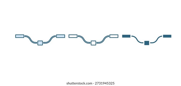 Blue Bicycle handlebar icon isolated on white background.  Vector