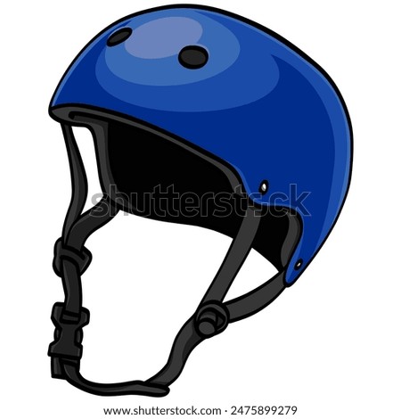 Blue Bicycle Helmet, Skateboard Helmet Illustration Vector