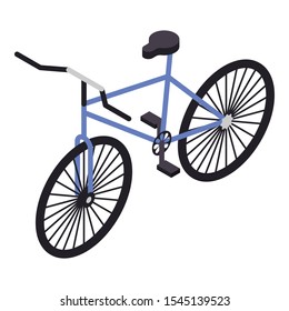 Blue bicycle icon. Isometric of blue bicycle vector icon for web design isolated on white background