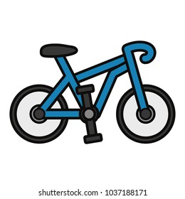 blue bicycle icon over white background colorful design vector illustration