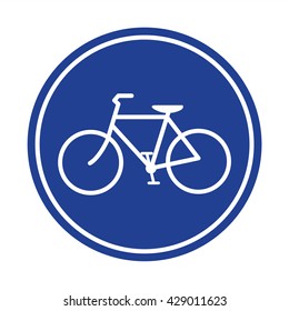 Blue Bicycle lane sign vector