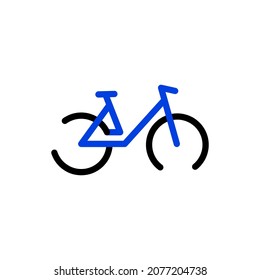 Blue Bicycle Logo Vector Template line art Design 