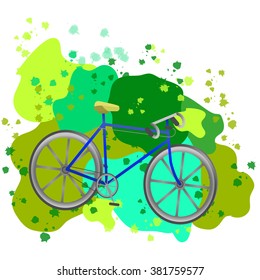 Blue bicycle on grass