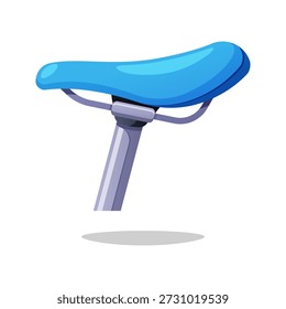 Blue bicycle saddle vector isolated on white background.