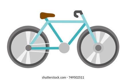Ilustración de dibujos animados vectoriales en bicicleta azul aislados en fondo blanco.