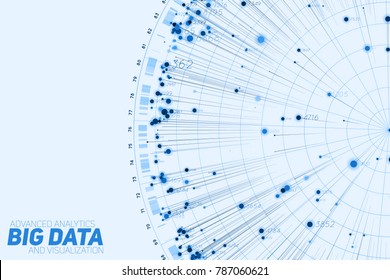 Blue Big Data Circular Visualization. Futuristic Infographic. Information Aesthetic Design. Visual Data Complexity. Complex Data Threads Graphic. Social Network Representation. Abstract Graph.