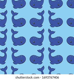 Gran pez azul, ilustración, vector sobre fondo blanco