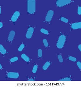 Blue Big full length mirror for bedroom, shops, backstage icon isolated seamless pattern on blue background.  Vector Illustration