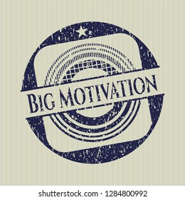 Blue Big Motivation with rubber seal texture