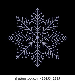 Un gran copo de nieve azul en el negro