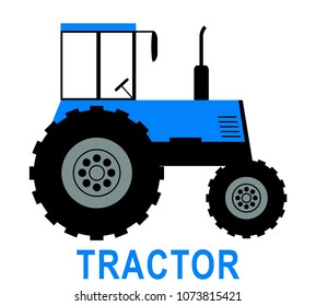 BLUE big tractor illustration vector
