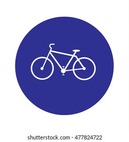blue bike icon in vector mode, bicycle sign