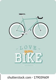 blue bike retro poster