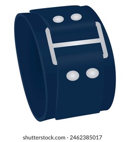 Blue biker wristband. vector illustration