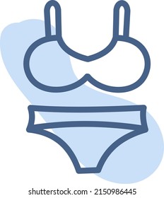 Blue bikini, illustration, vector on a white background.