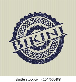 Blue Bikini rubber grunge stamp