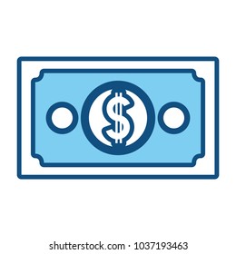 Blue bill over white background vector illustration