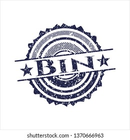 Blue Bin distress grunge style stamp