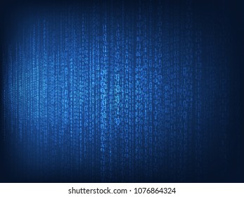 Blue binary code background.