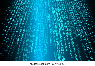 Blue Binary Code Background