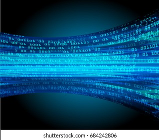 Blue Binary Code Background