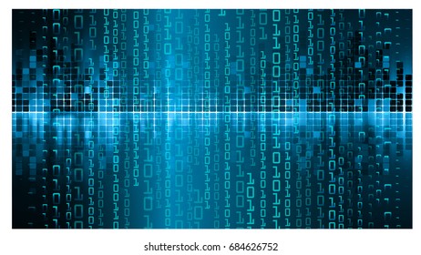 Blue Binary Code Background