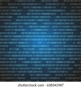 Blue binary computer code. Abstract Vector background