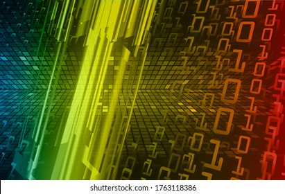 Blue binary cyber circuit future technology concept background