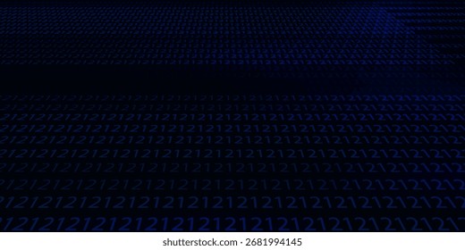 Plano de fundo de código de programação de software de dados binários azuis. Parte aleatória do código do programa. Conceito de tecnologia de dados digitais. Código da Máquina 12. Ilustração De Vetor Amplo De Matriz De Dados Binária Aleatória.