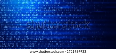 Blue Binary Data Software Programming Code Background. Random Parts of Program Code. Digital Data Technology Concept. 1 0 Machine Code. Random Binary Data Matrix Wide Vector Illustration.