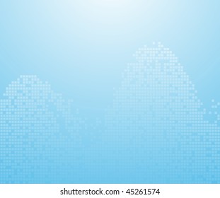 Blue binary waves - background. Vector illustration
