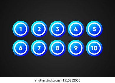 Blue Bingo Balls Vector Illustration