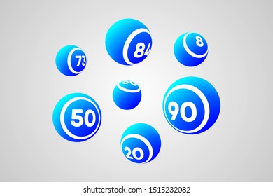 Blue Bingo Balls Vector Illustration