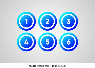 Blue Bingo Balls Vector Illustration