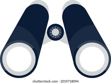 Blue binocular, illustration, vector on a white background