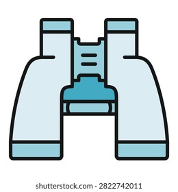 Blue binoculars providing enhanced vision and magnifying distant objects for exploration
