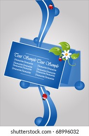 blue bio template for greeting card