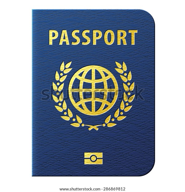 Blue Biometric Passport Isolated On White Stock Vector (Royalty Free ...