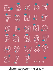 Blue bird alphabet.
