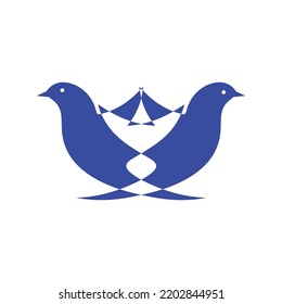 Blue bird animal logo design 