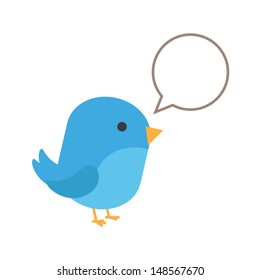 Blue bird with balloon