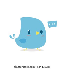 Blue bird cartoon vector