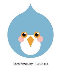 blue bird flat icon isolated vector illustration